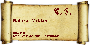 Matics Viktor névjegykártya