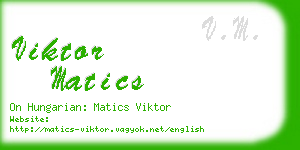 viktor matics business card